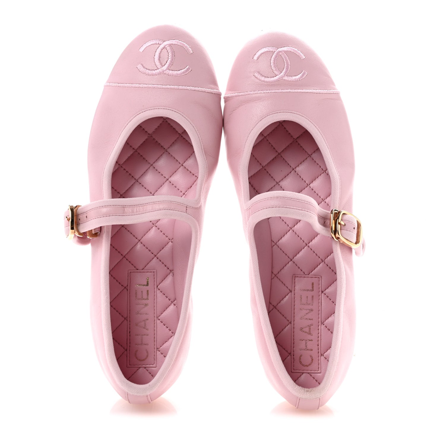 Lambskin Mary Jane Flats 38 Light Pink