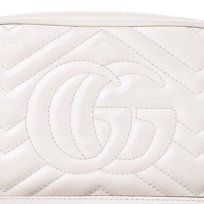 Gucci Calfskin Matelasse Mini GG Marmont Chain Shoulder Bag White 9 of 9
