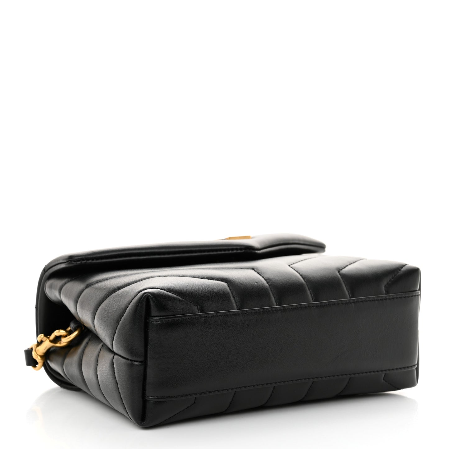 Calfskin Y Quilted Monogram Toy Loulou Crossbody Bag Black