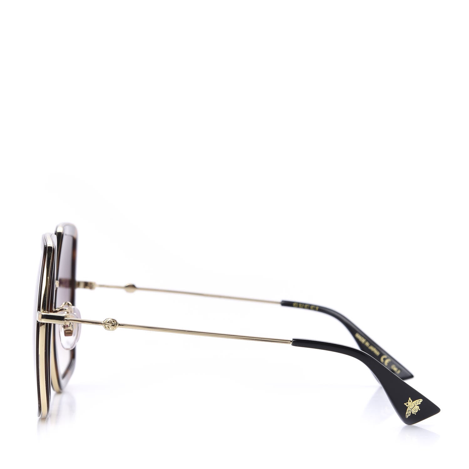 Gucci Acetate Oversize Square Frame GG0106S Sunglasses Tortoise 3 of 8
