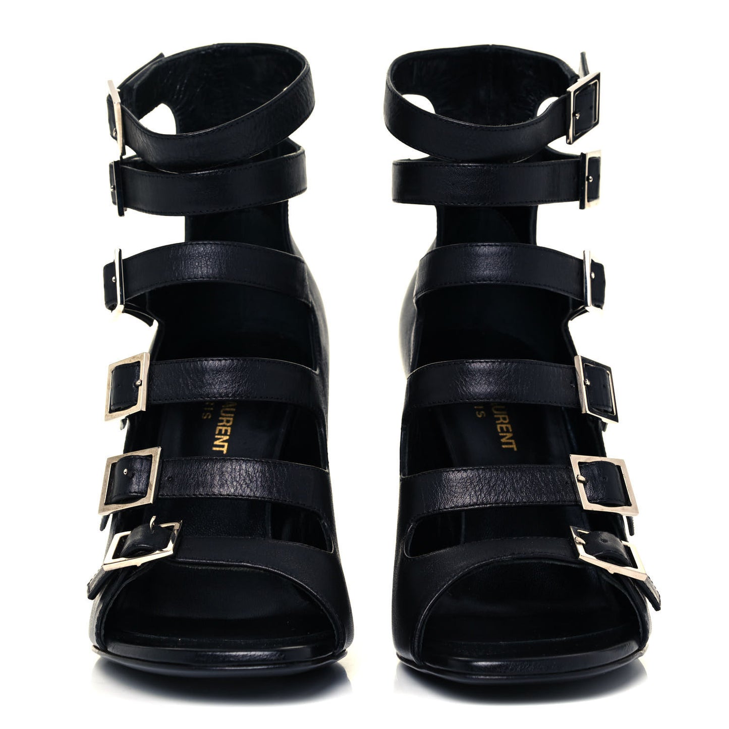 Calfskin Babies 90 Multi Strap Sandal 37 Black