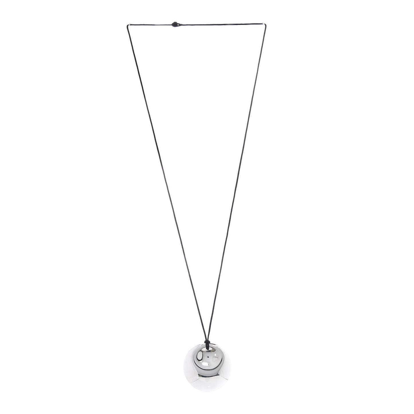 Sterling Silver Elsa Peretti Round Disc Pendant Cord Necklace