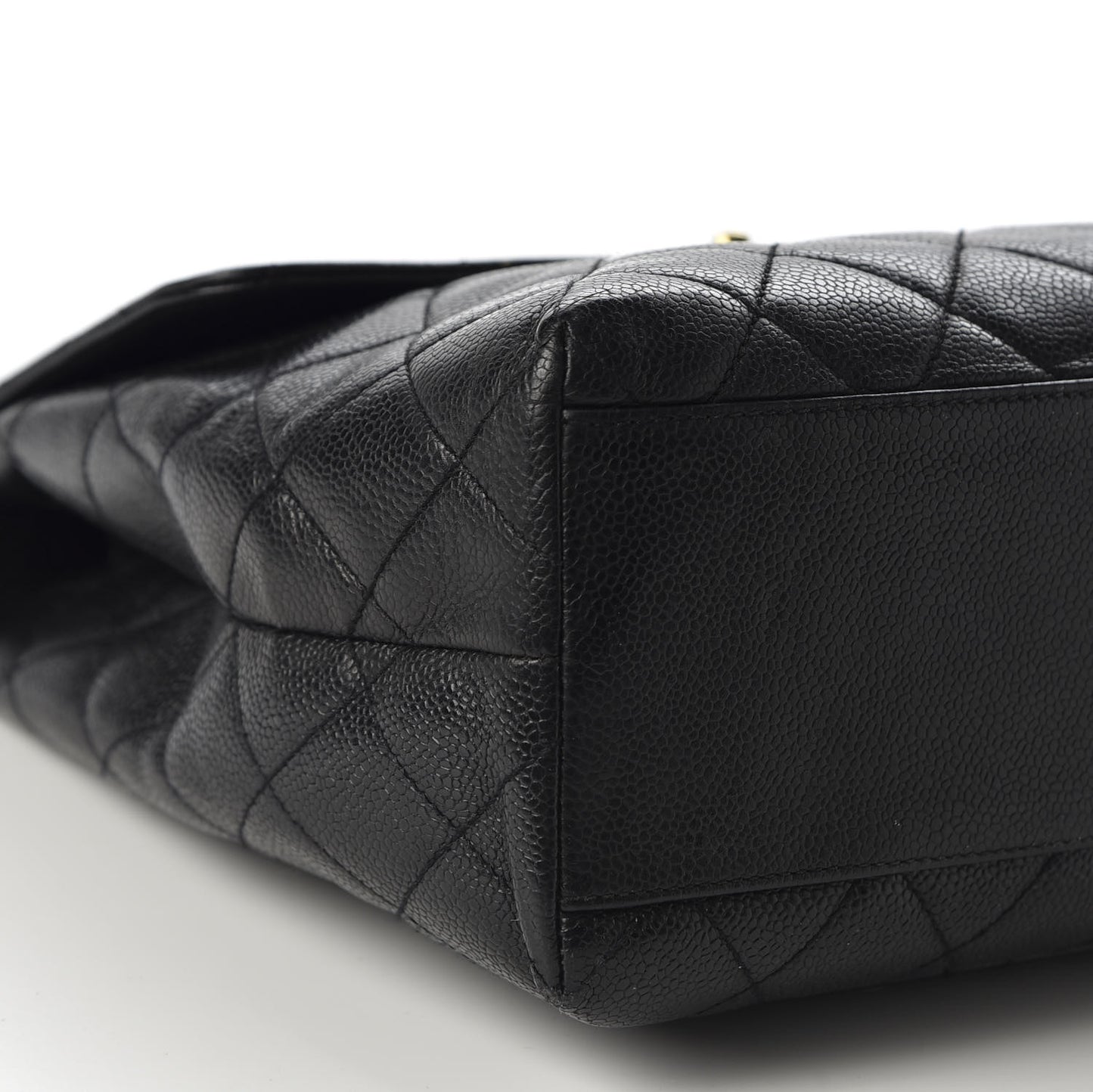 Caviar Quilted Jumbo Kelly Flap Black
