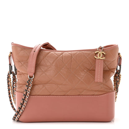 Chanel Aged Calfskin Quilted Medium Gabrielle Hobo Pink 1 of 10