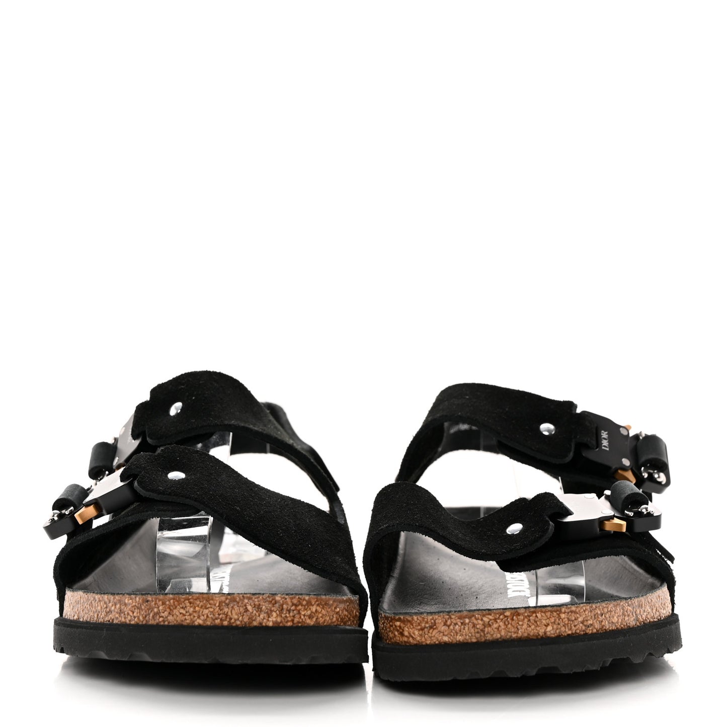 X BIRKENSTOCK Felted Wool Nubuck Calfskin Milano Sandal 41 Black