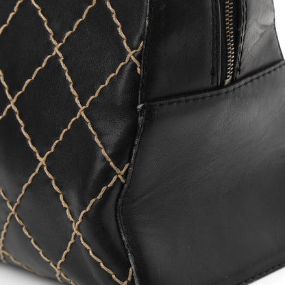 Chanel Calfskin Contrast Stitch Surpique Bowler Black 15 of 16
