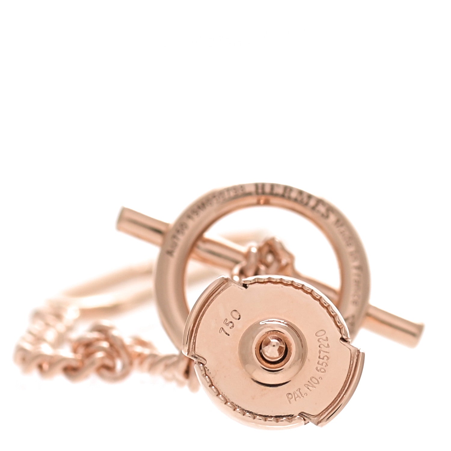 Hermes 18K Rose Gold Echappee Earrings 5 of 6