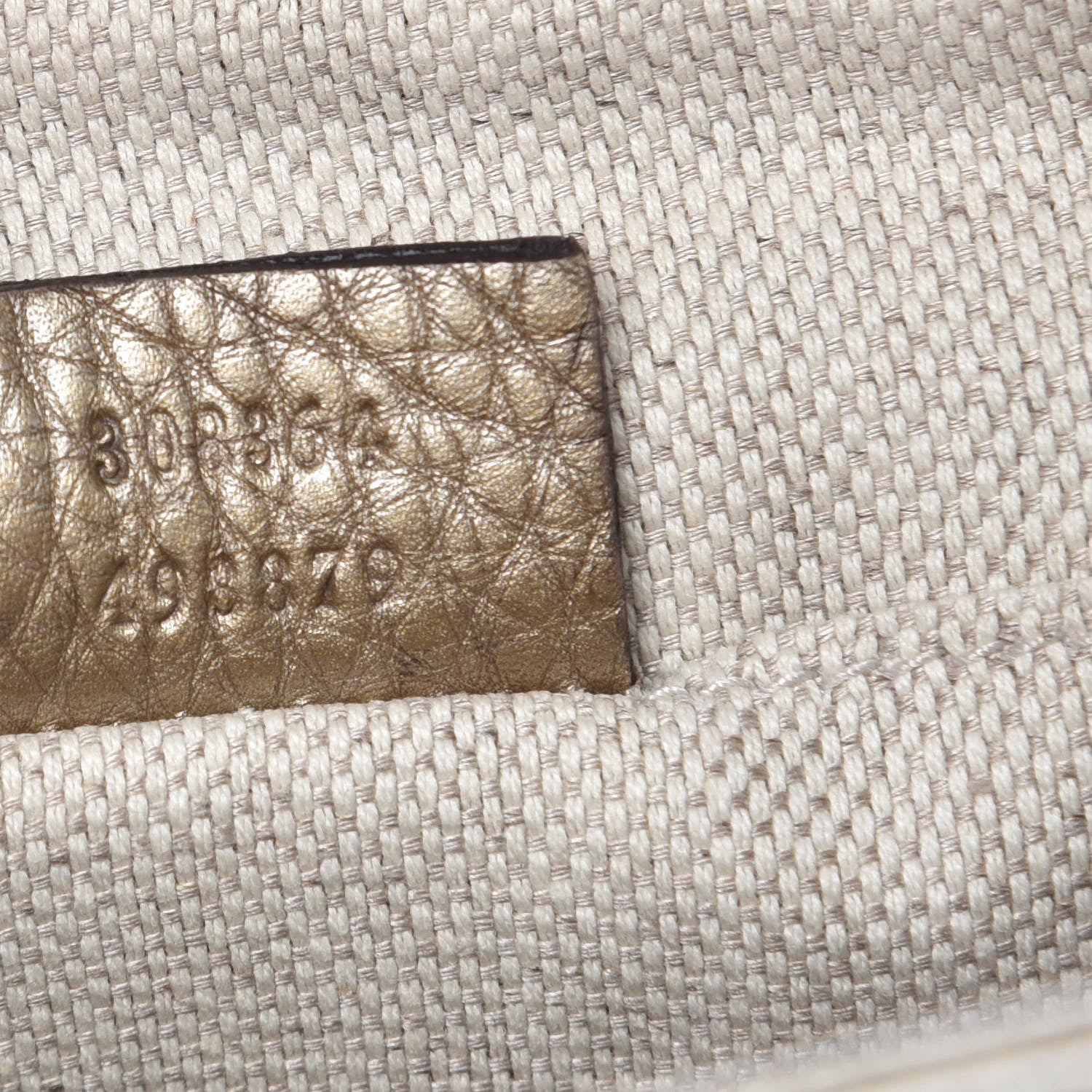 Gucci Metallic Pebbled Calfskin Small Soho Disco Bag Golden Beige 7 of 7