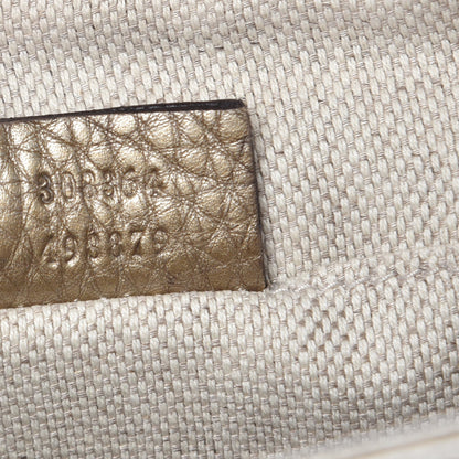 Gucci Metallic Pebbled Calfskin Small Soho Disco Bag Golden Beige 7 of 7