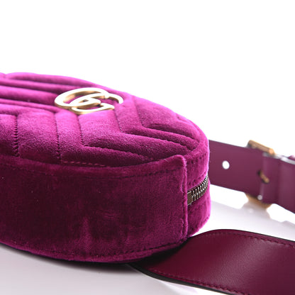 Gucci Velvet Matelasse GG Marmont Belt Bag 85 34 Fuchsia Violet Cyclamen 9 of 13