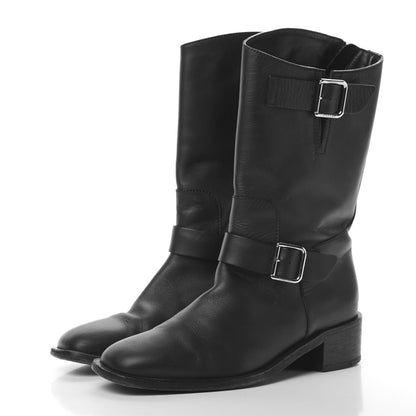Chanel Calfskin Asymmetrical Mid Calf Boots 39 Black 3 of 15