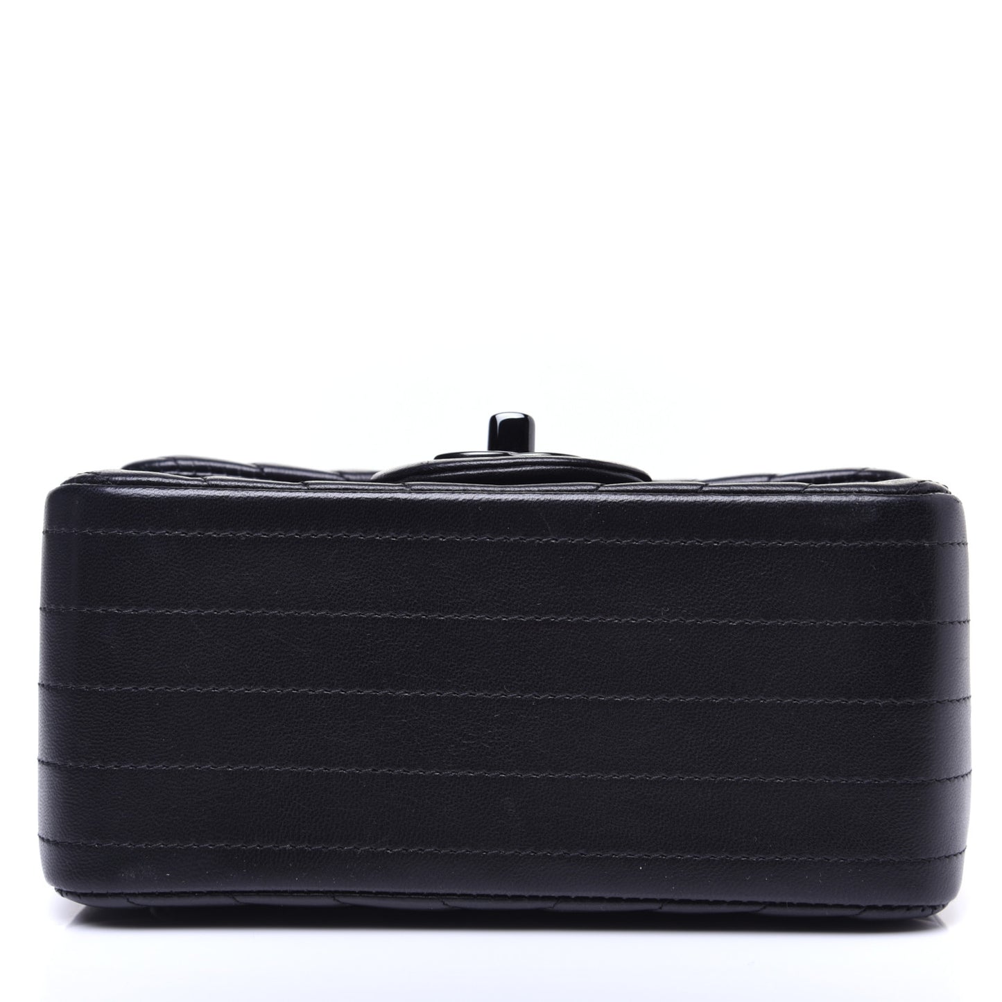 Lambskin Chevron Quilted Mini Square Flap So Black