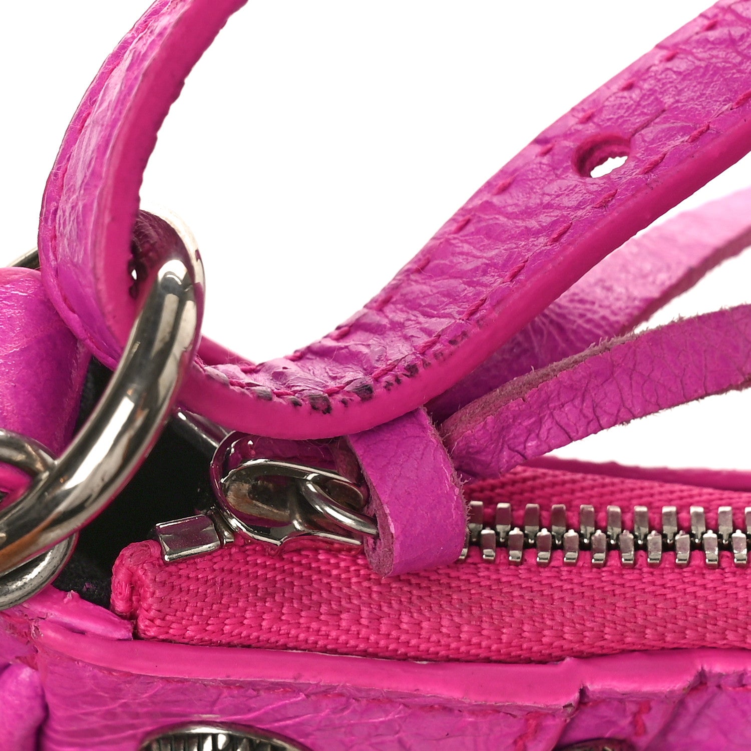 Balenciaga Agneau Arena Le Cagole Mini Purse With Chain Lipstick Pink 9 of 10