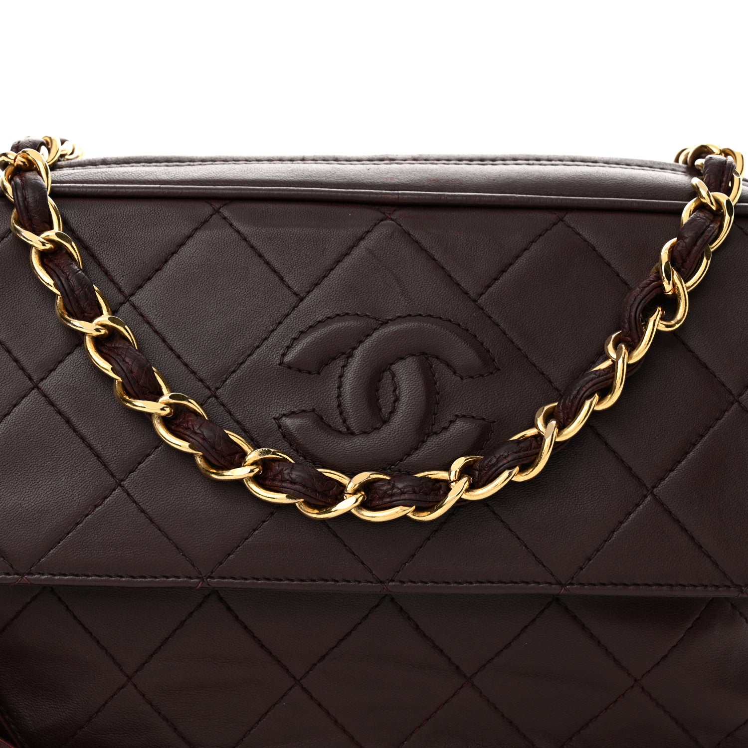 Chanel Lambskin Quilted Tassel CC Camera Case Burgundy 9 of 18