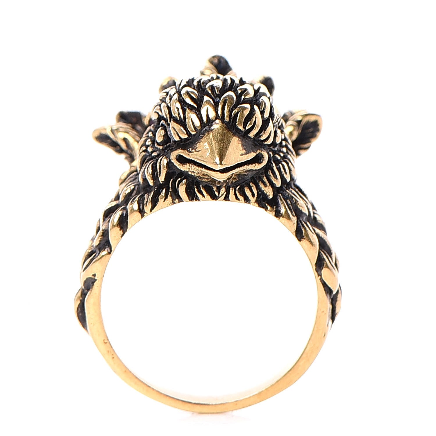 Gucci Metal Eagle Ring 7.5 Aged Gold 4 of 6