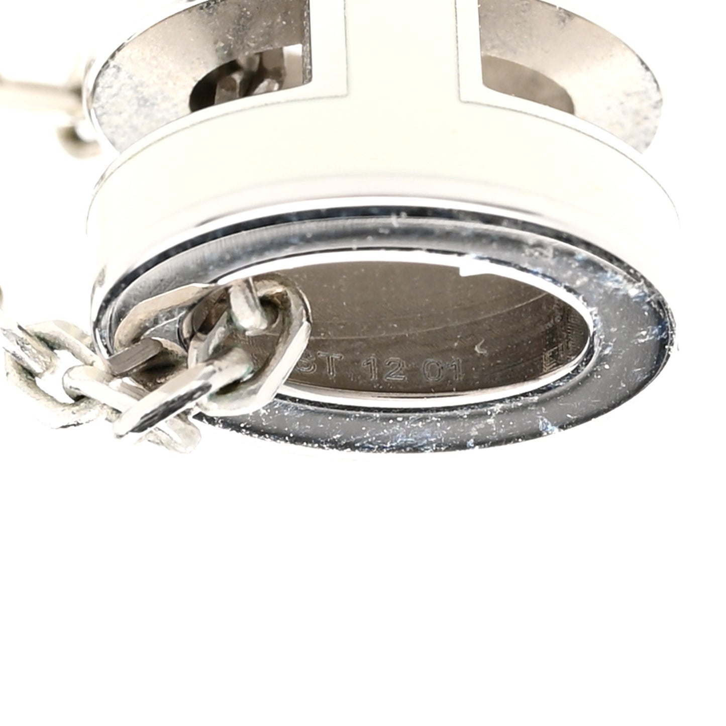 Lacquered Palladium Mini Pop H Pendant Necklace White