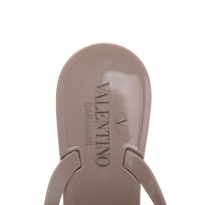 Valentino Garavani PVC Jelly Rockstud Bow Thong Sandals 38 Poudre 6 of 8