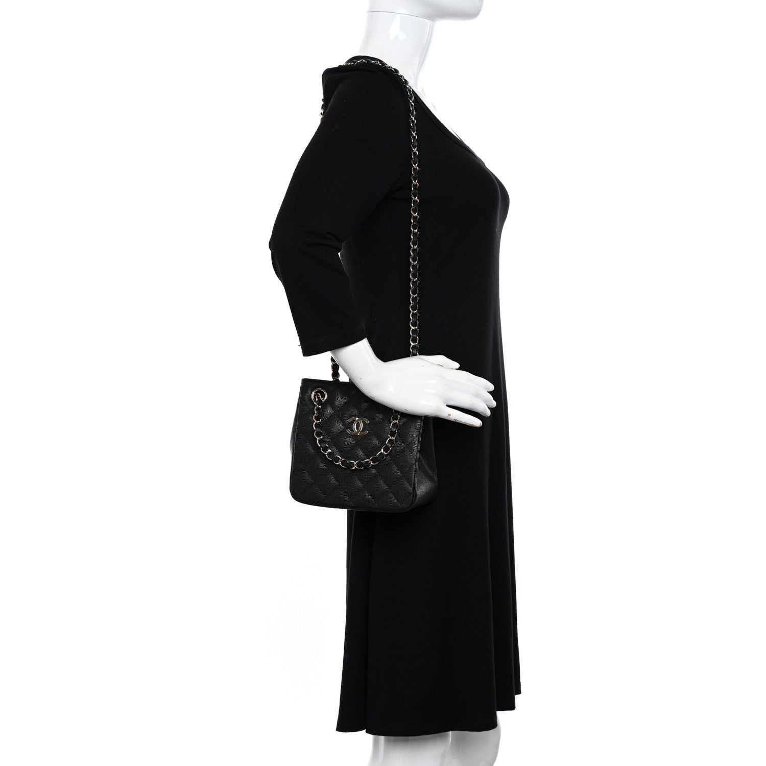 Chanel Caviar Quilted Mini Bucket Bag Black 2 of 11