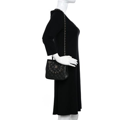 Chanel Caviar Quilted Mini Bucket Bag Black 2 of 11