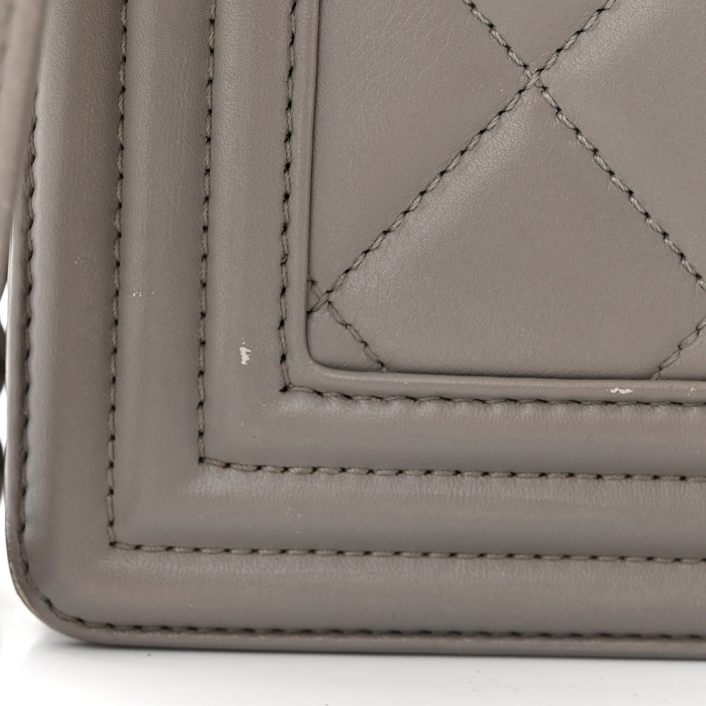 Lambskin Quilted Large Boy Flap Grey