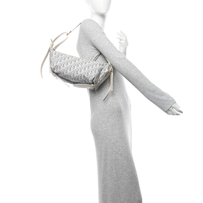 Christian Dior Oblique Chambray Raffia Effect Smooth Calfskin Small D-Journey Bag Blue Light Biscuit 2 of 11