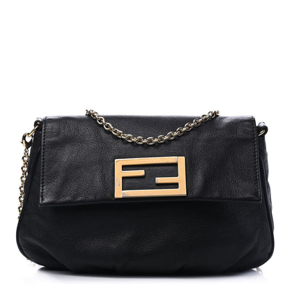 Fendi Vitello Flamingo Fendista Pouchette Crossbody Black 1 of 5
