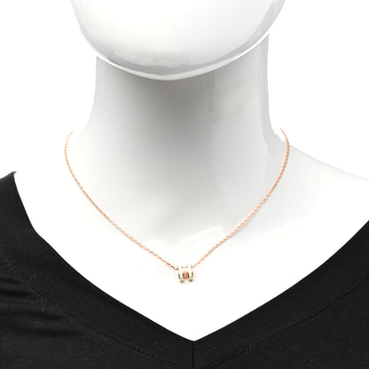 Hermes Lacquered Rose Gold Mini Pop H Pendant Necklace White 2 of 7