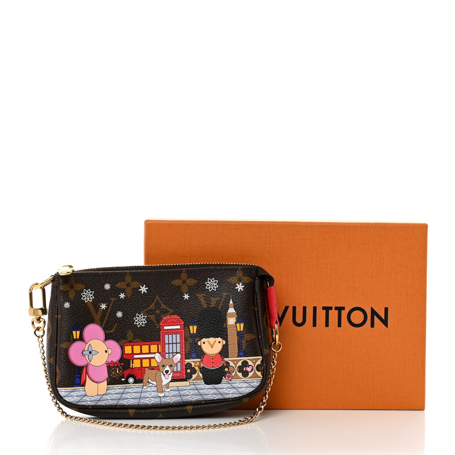 Louis Vuitton Monogram 2021 Christmas Animation London Mini Pochette Accessories Red 8 of 8