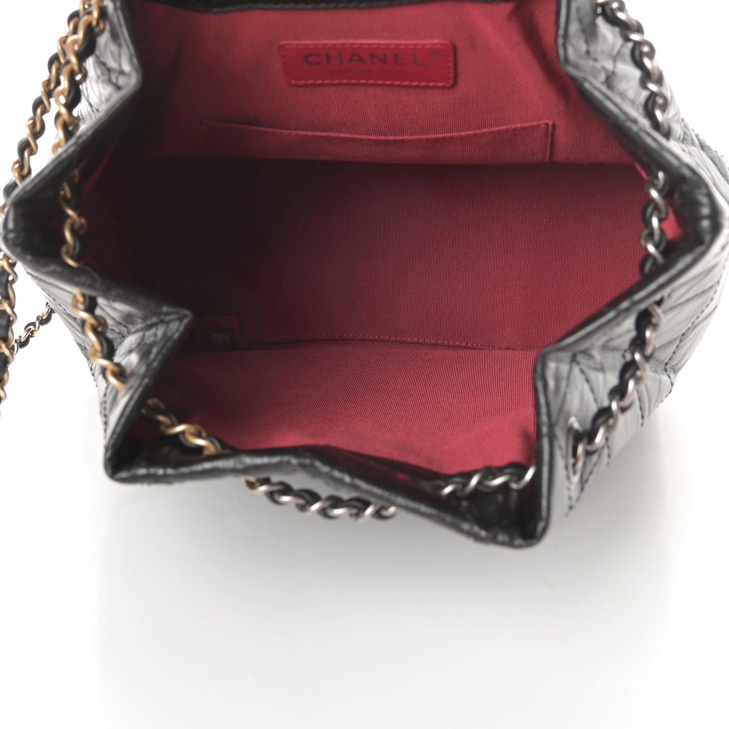 Aged Calfskin Quilted Small Gabrielle Backpack Black