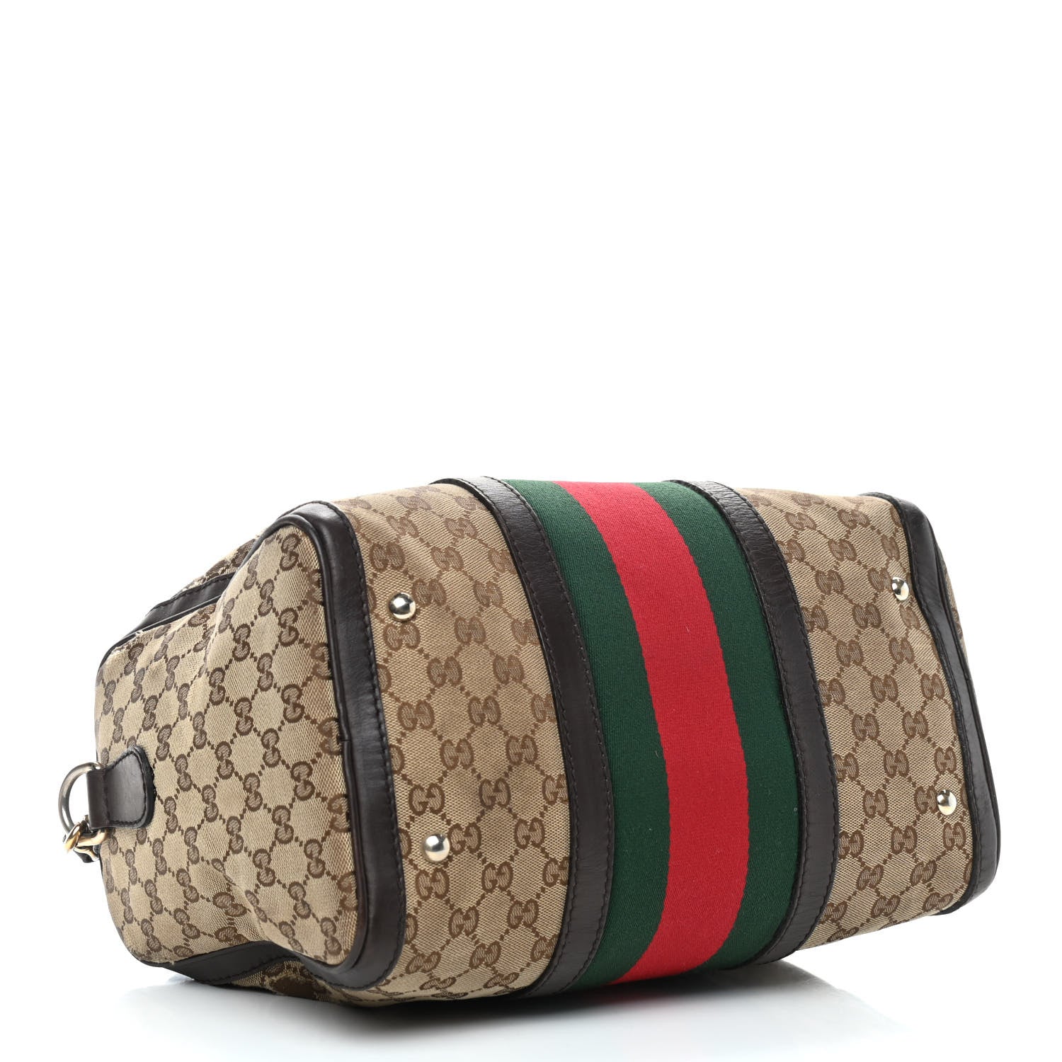 Gucci Monogram Vintage Web Medium Boston Dark Brown 4 of 26