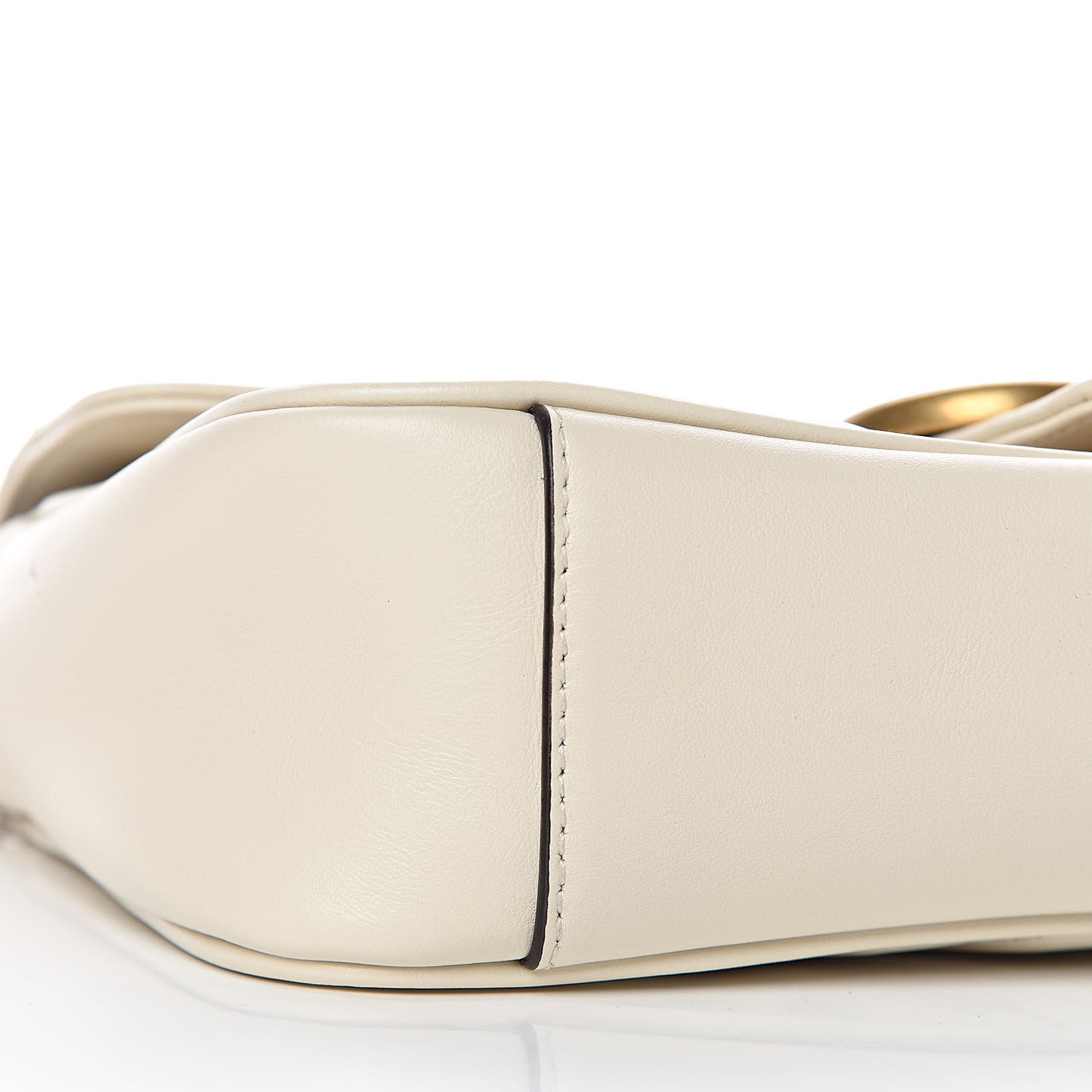Calfskin Matelasse Small GG Marmont Shoulder Bag White