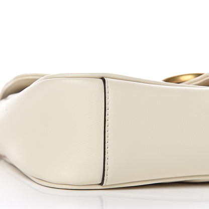 Gucci Calfskin Matelasse Small GG Marmont Shoulder Bag White 8 of 9