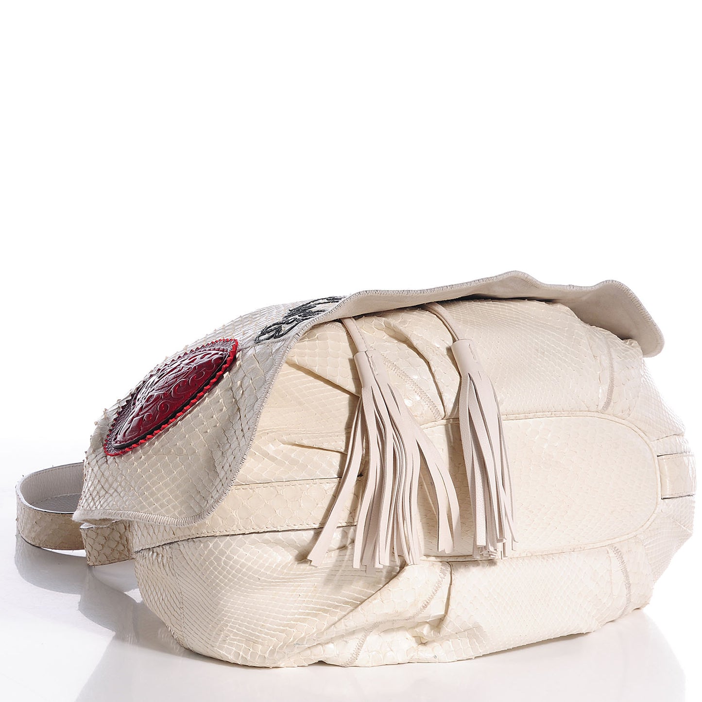 Python Flower Tattoo Tribeca Messenger Bag Ivory