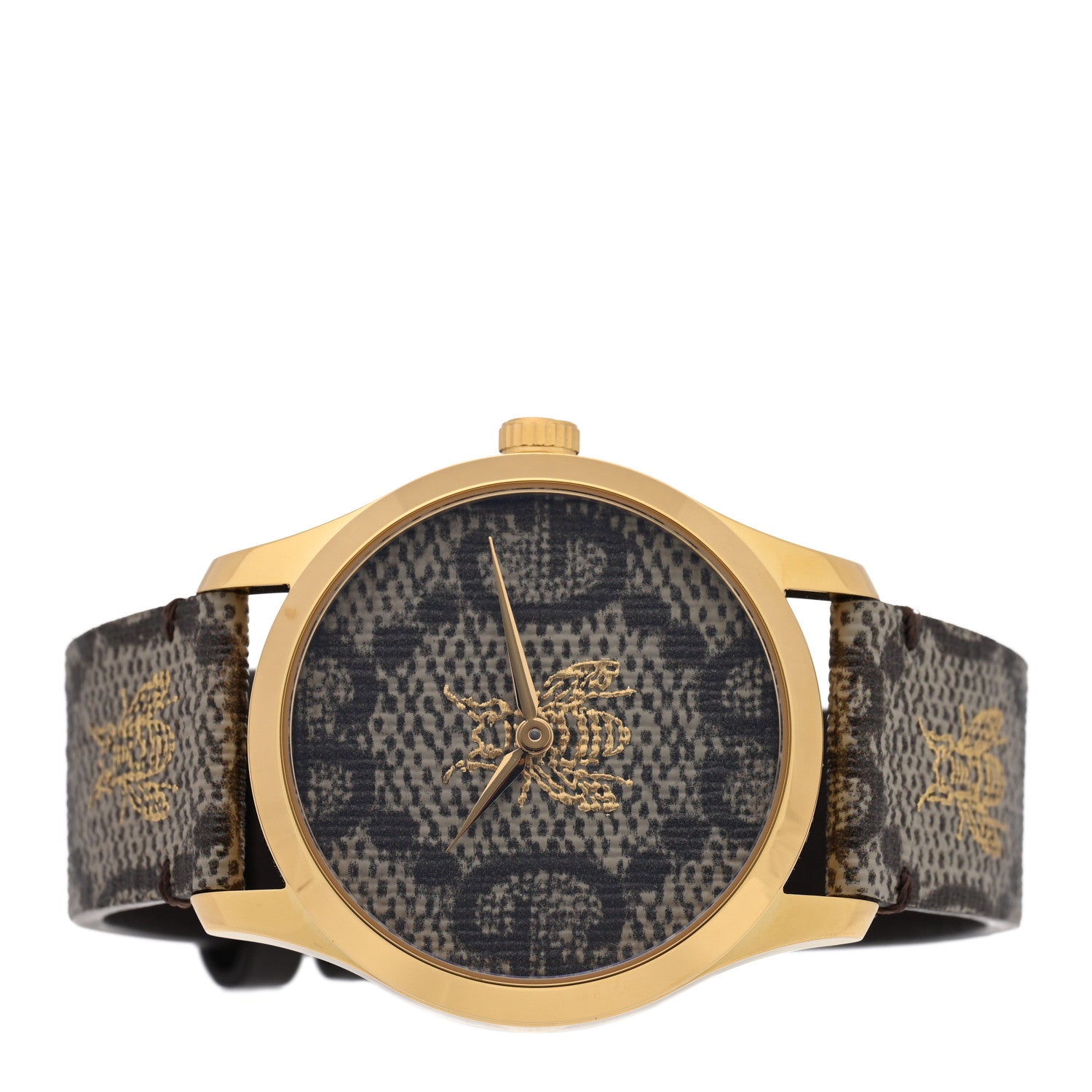 Gucci Stainless Steel Canvas 38mm G-Timeless GG Supreme Bee Quartz Watch Brown 2 of 5