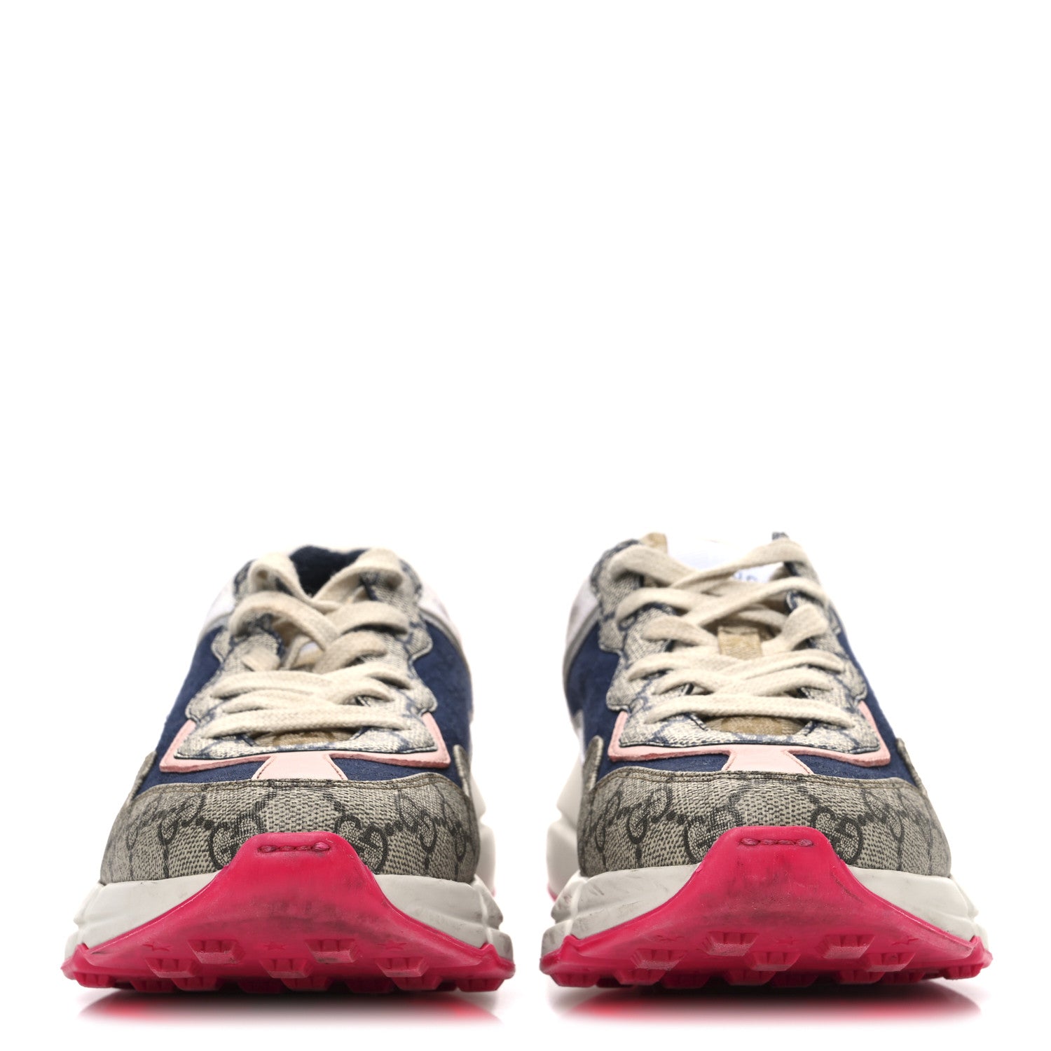 Gucci GG Supreme Monogram Mix Monogram Womens Rhyton Sneakers 36 London Blue Beige Pale Pink 3 of 10