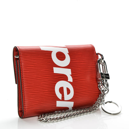Louis Vuitton X SUPREME Epi Chain Wallet Red 3 of 7