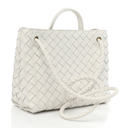 Bottega Veneta Nappa Intrecciato Small Andiamo Shoulder Bag White 3 of 10