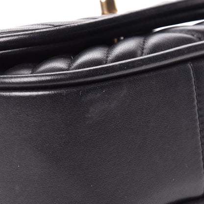 Chanel Lambskin Reverse Chevron Quilted Mini Round Top Handle Flap Black 11 of 12