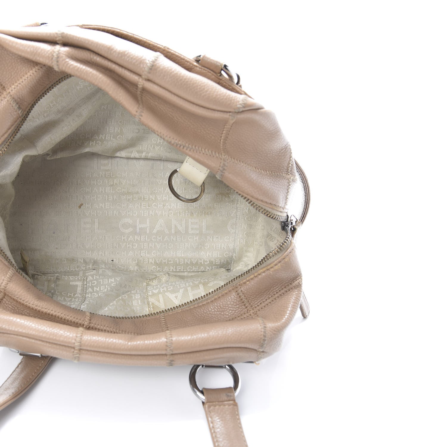 Chanel Caviar Square Stitched Tote Beige 5 of 18