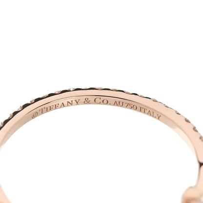 Tiffany 18K Rose Gold Diamond T Wire Pave Ring 50 5.5 4 of 4