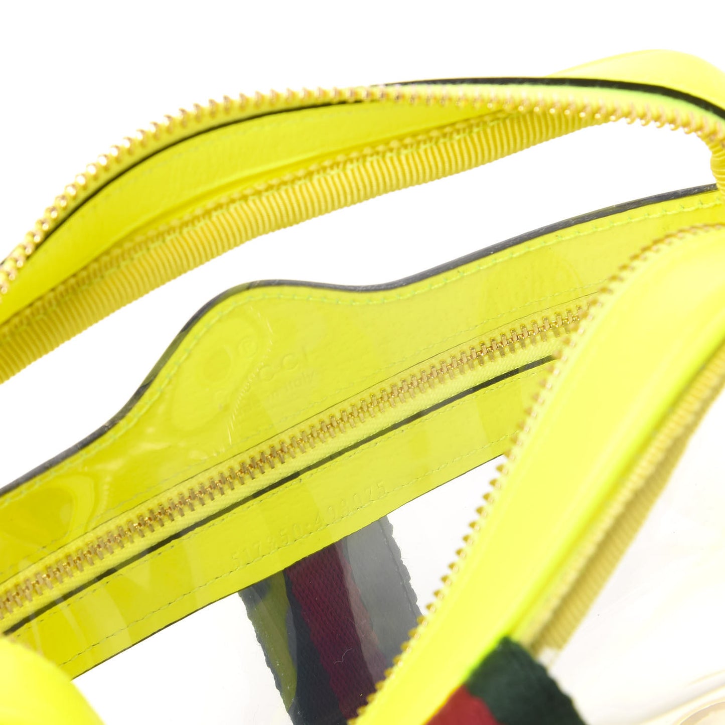 Vinyl Web Mini Ophidia Transparent Shoulder Bag Yellow Fluo