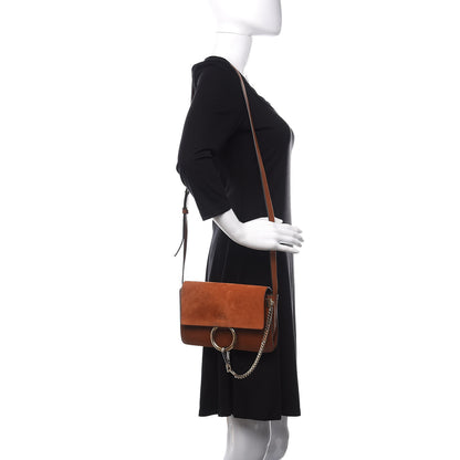 Chloe Suede Calfskin Small Faye Shoulder Bag Tobacco 2 of 11