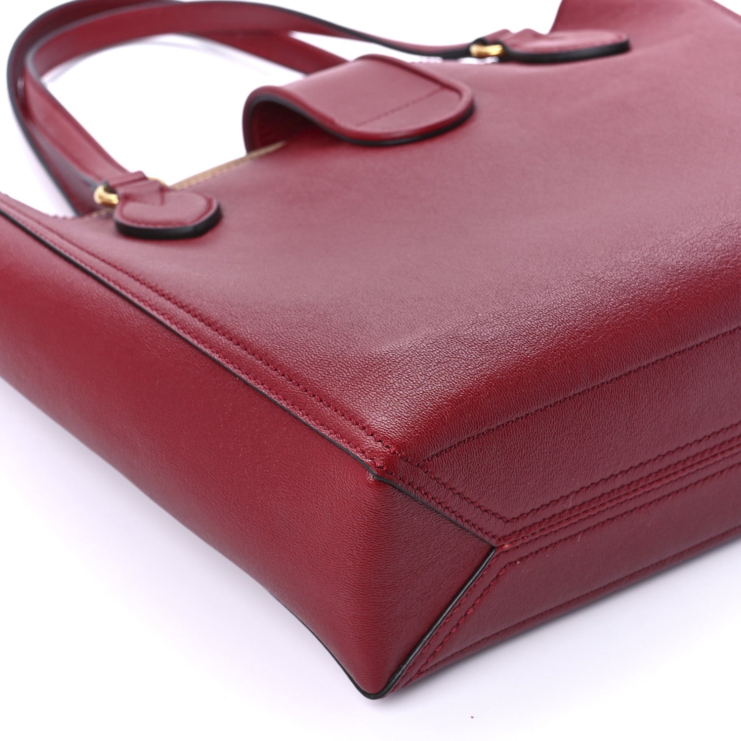 Gucci New Sakai Calfskin Lux Small Dahlia Tote New Cherry Red 13 of 14