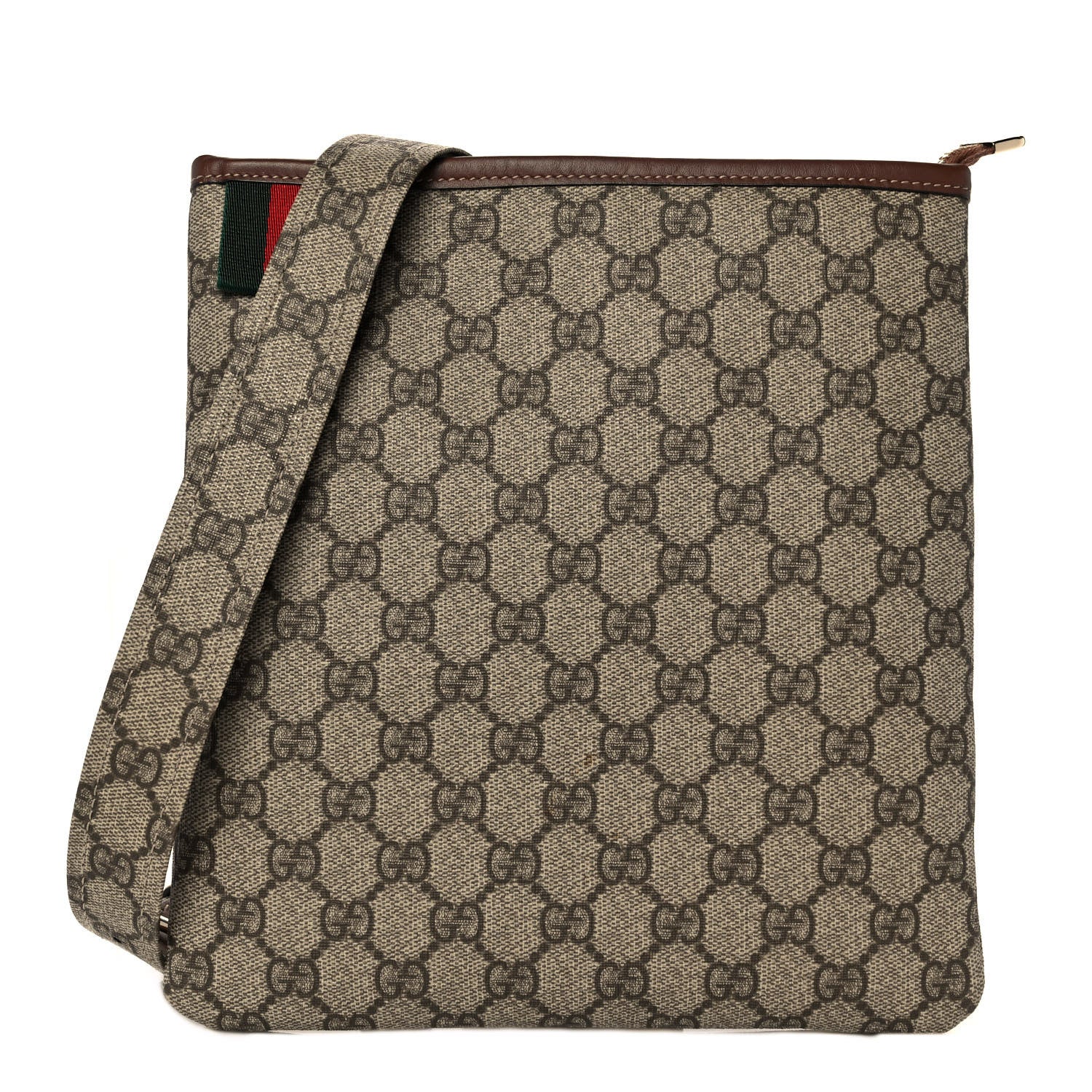 Gucci GG Plus Monogram Signature Web Loop Messenger Brown 1 of 9