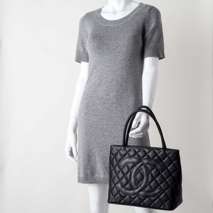 Chanel Caviar Medallion Tote Black 2 of 8