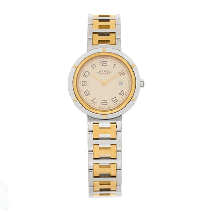 Hermes Stainless Steel 30mm Clipper Quartz Watch Gold 1 of 4