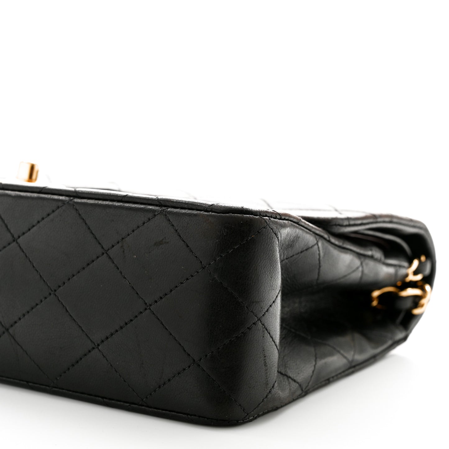 Lambskin Quilted Medium Double Flap Black