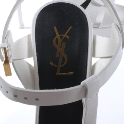 Saint Laurent Leather Tribute Platform Sandals 39 White 4 of 6
