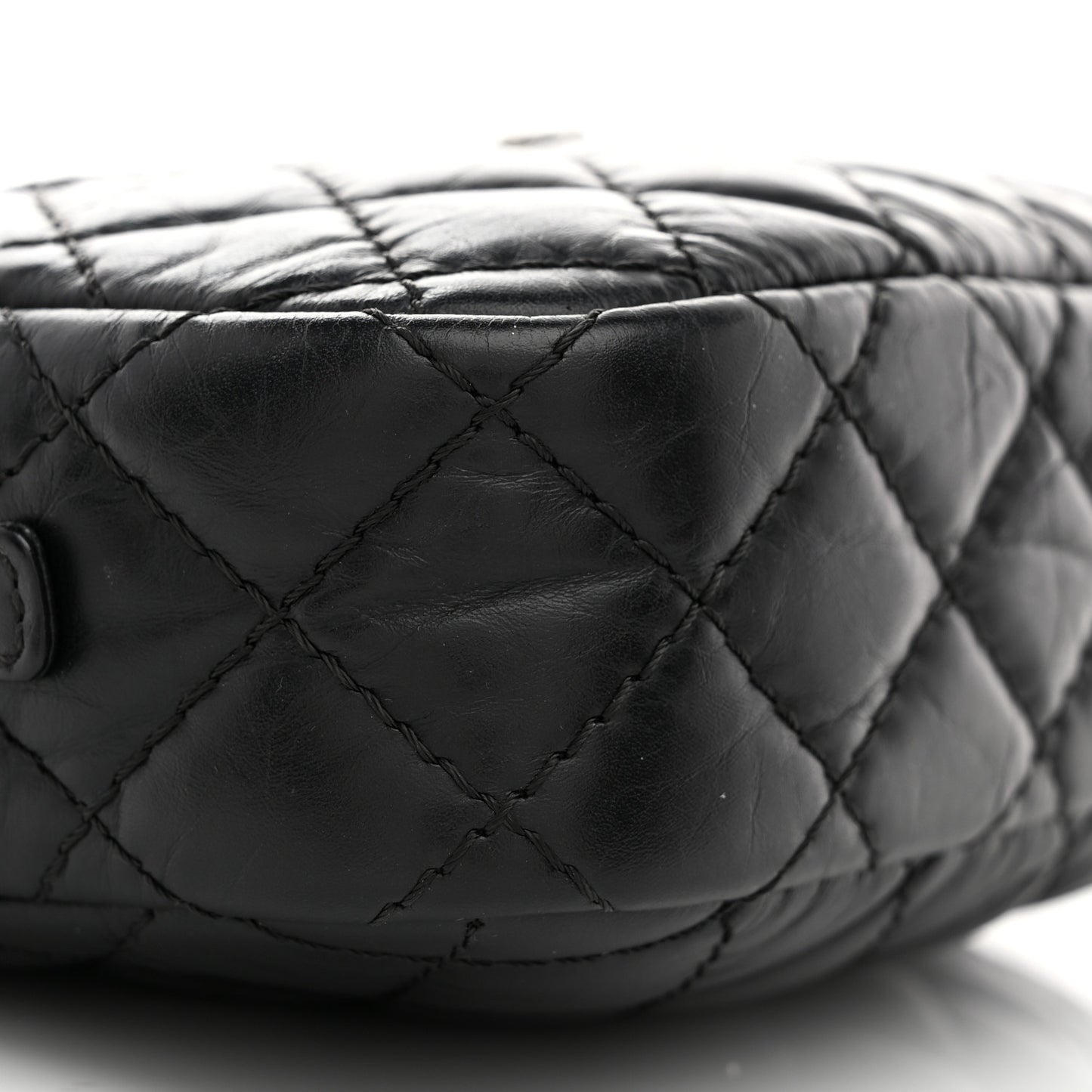Aged Calfskin Quilted Mini Reissue Camera Case Black
