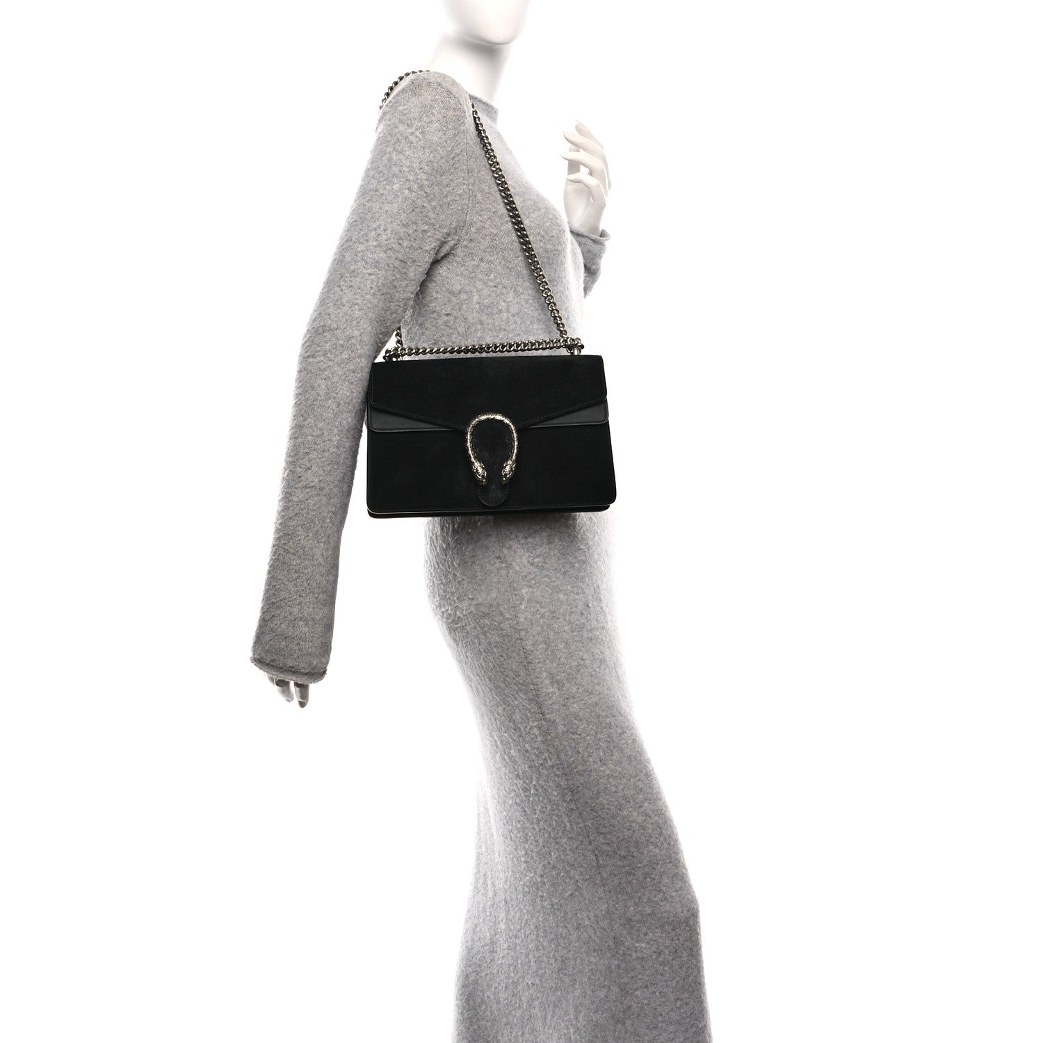 Gucci Suede Small Dionysus Shoulder Bag Black 2 of 10